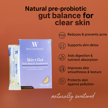 Wellwisher Skin+Gut with PreBiotics